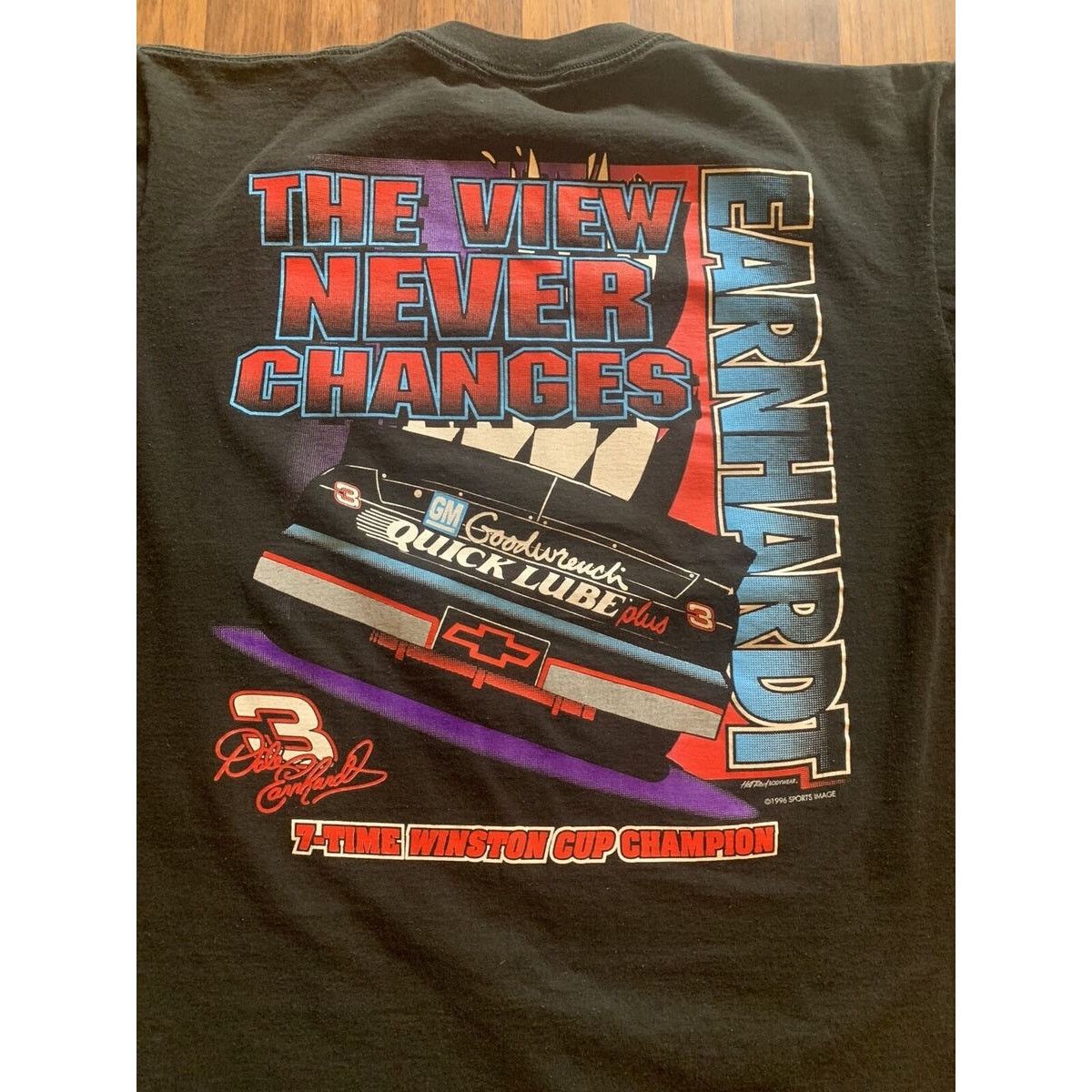 Jerzees 1996 Dale Earnhardt NASCAR Single Stitch Jerzees Tee - Sz LG Size US L / EU 52-54 / 3 - 5 Thumbnail