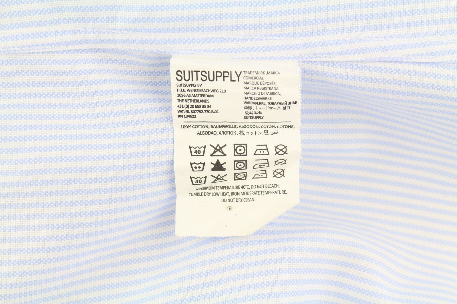 Suitsupply TRY ON XS 41L/16L Pinstriped Cutaway Shirt 86180 Size 42R - 7 Thumbnail