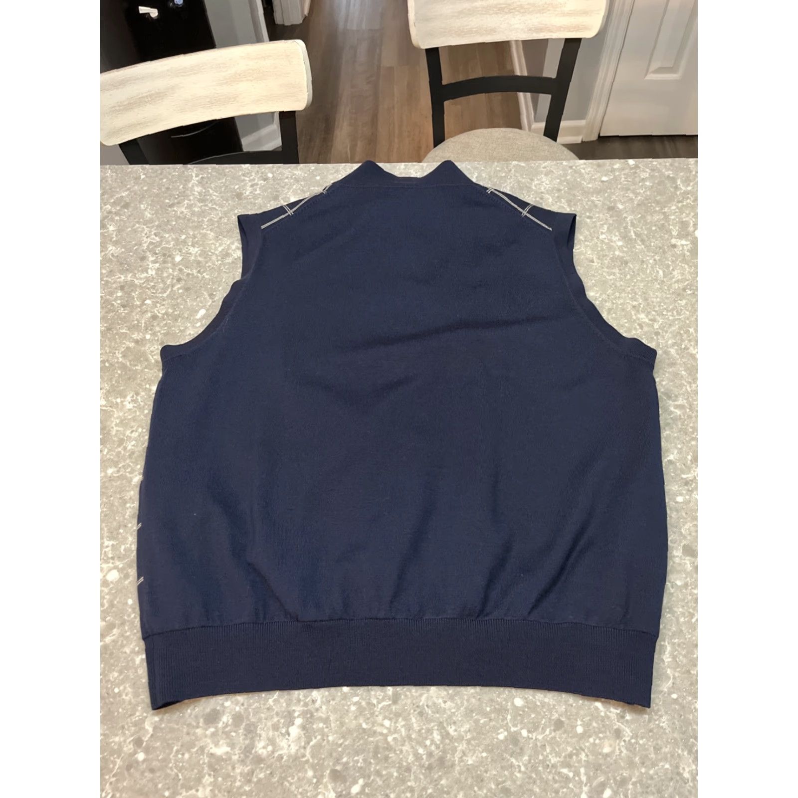 Vintage Fairway & Greene Sweater Vest Navy XL Men Vest Mock Neck 1/4 Zip Wool Lined Logo Embroidered Golf Size US XL / EU 56 / 4 - 7 Thumbnail