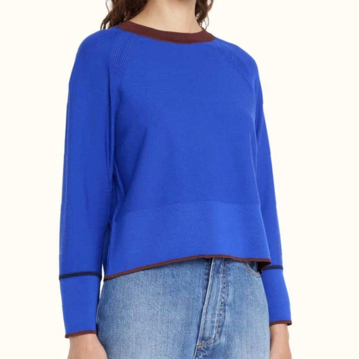 Victoria Beckham VINTAGE Victoria Beckham Raglan Sleeve Crew Neck Sweater Electric Blue Size S Size S / US 4 / IT 40 - 2 Thumbnail
