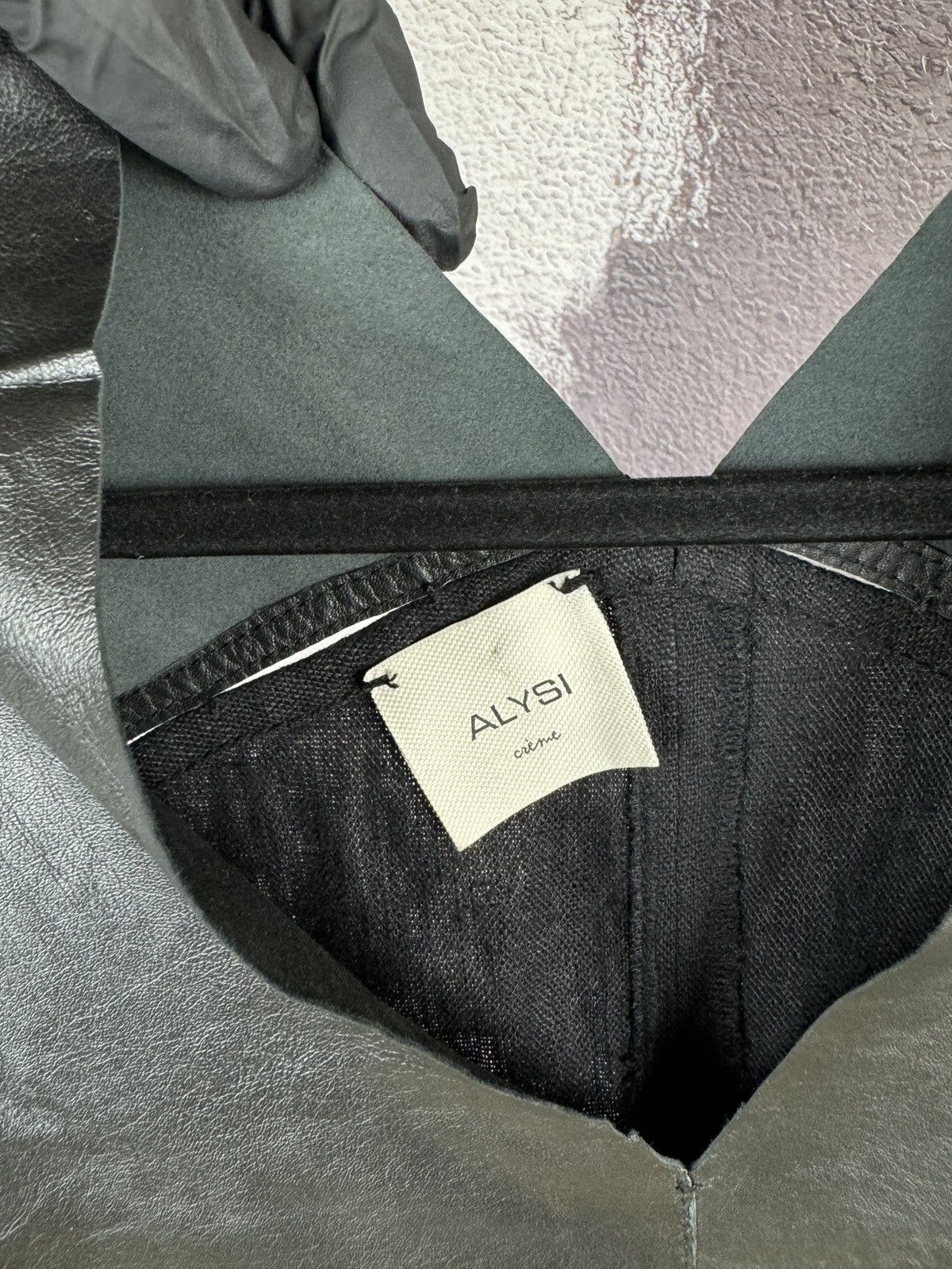 Designer × Genuine Leather Alysi creme black leather linen vest Size XS / US 0-2 / IT 36-38 - 6 Thumbnail