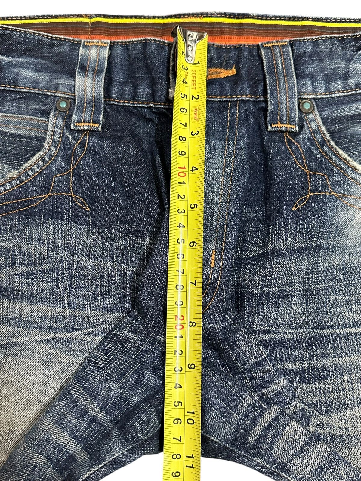 Edwin Vintage Edwin Blue Trip Faded Wash Distressed Bootcut Jeans Size US 34 / EU 50 - 16 Thumbnail
