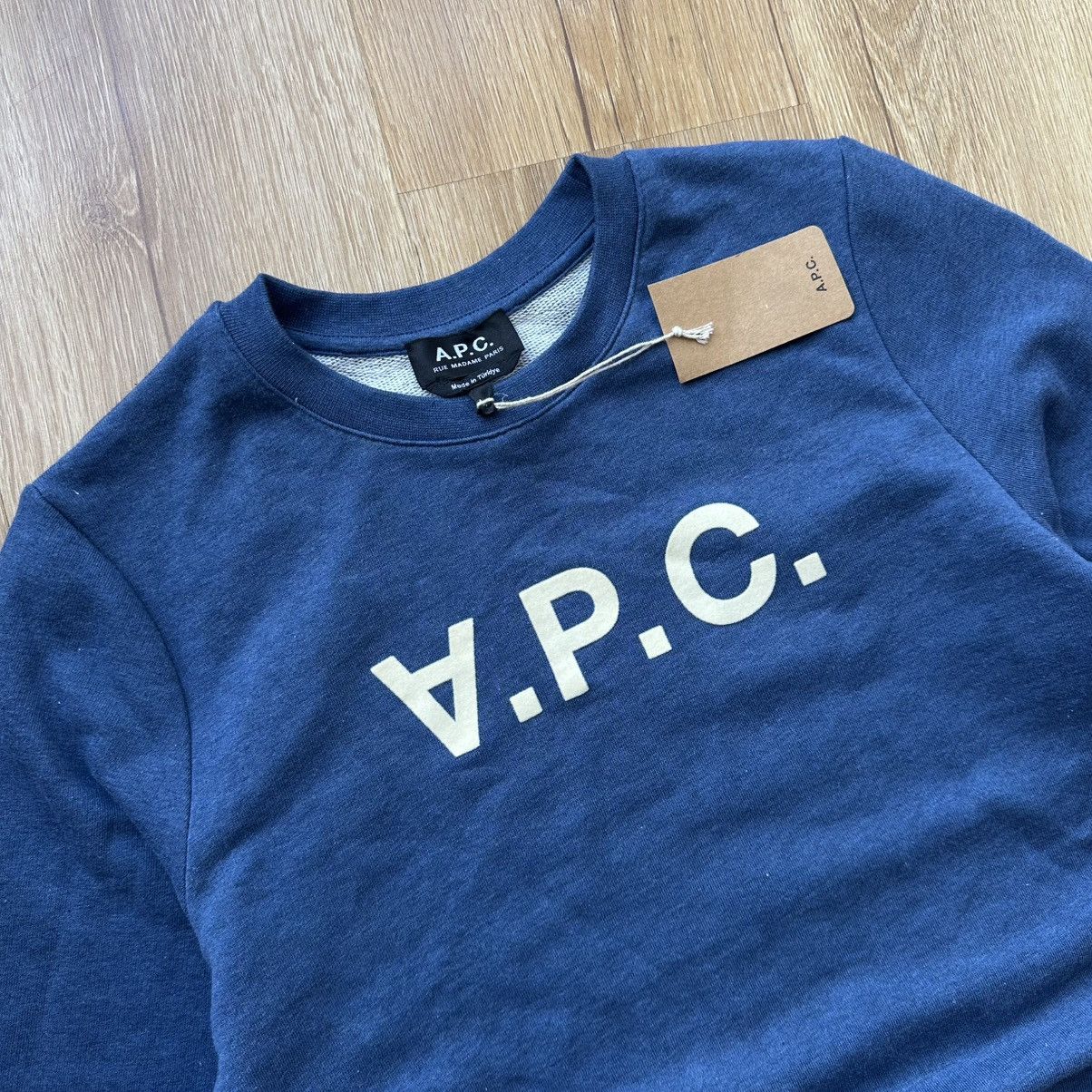 A.P.C. A.P.C Mens Flocked Logo Sweatshirt Pullover Streetwear Y2K Size US M / EU 48-50 / 2 - 7 Thumbnail