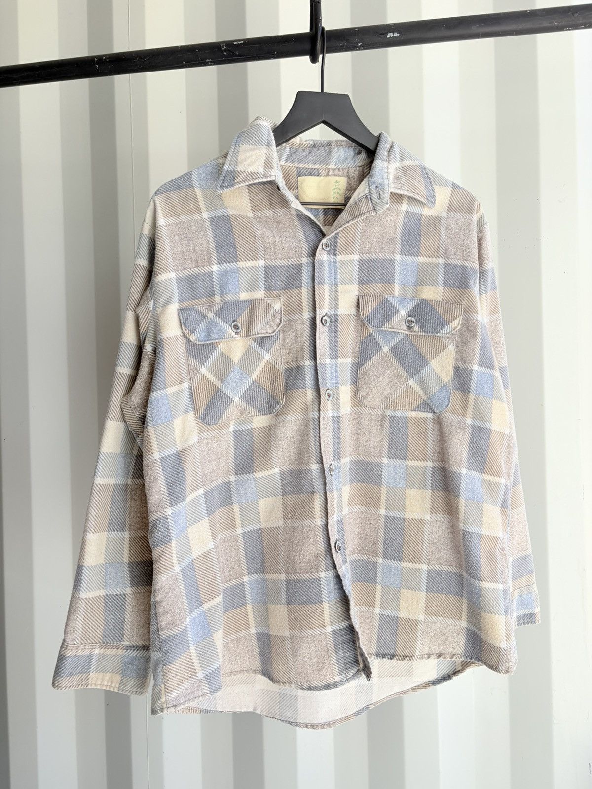 Vintage Vintage Sun Faded Flannel Distressed Grunge Shirt Size US XL / EU 56 / 4 - 1 Thumbnail