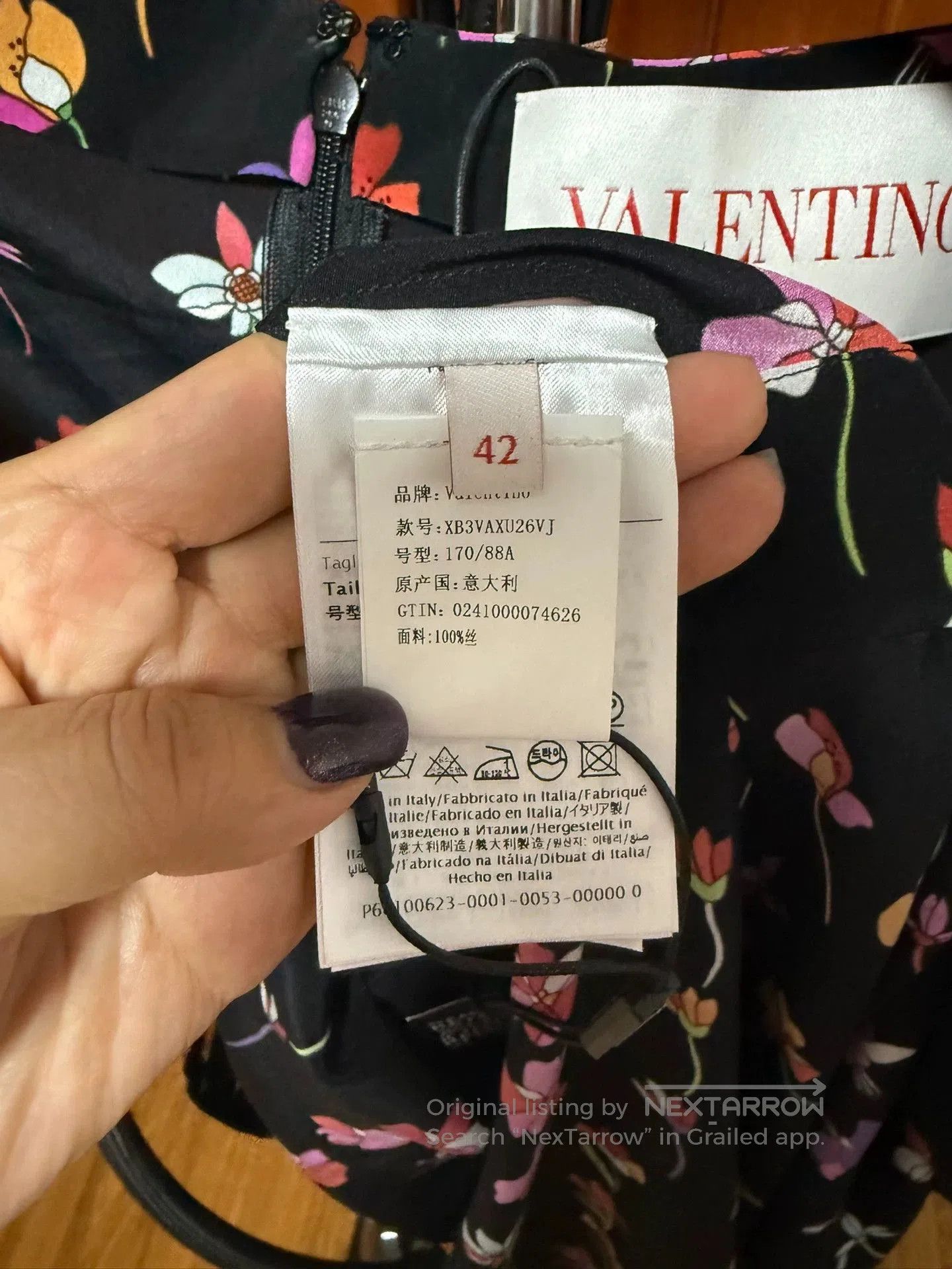 Valentino Valentino Silk Floral Print Dress. Size US L / EU 52-54 / 3 - 5 Thumbnail