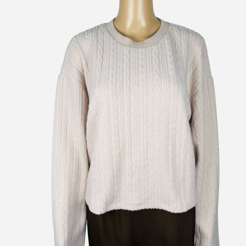 Zara NWT Zara Cable Crop Super Soft Beige Sweater Size L Size L / US 10 / IT 46 - 2 Thumbnail