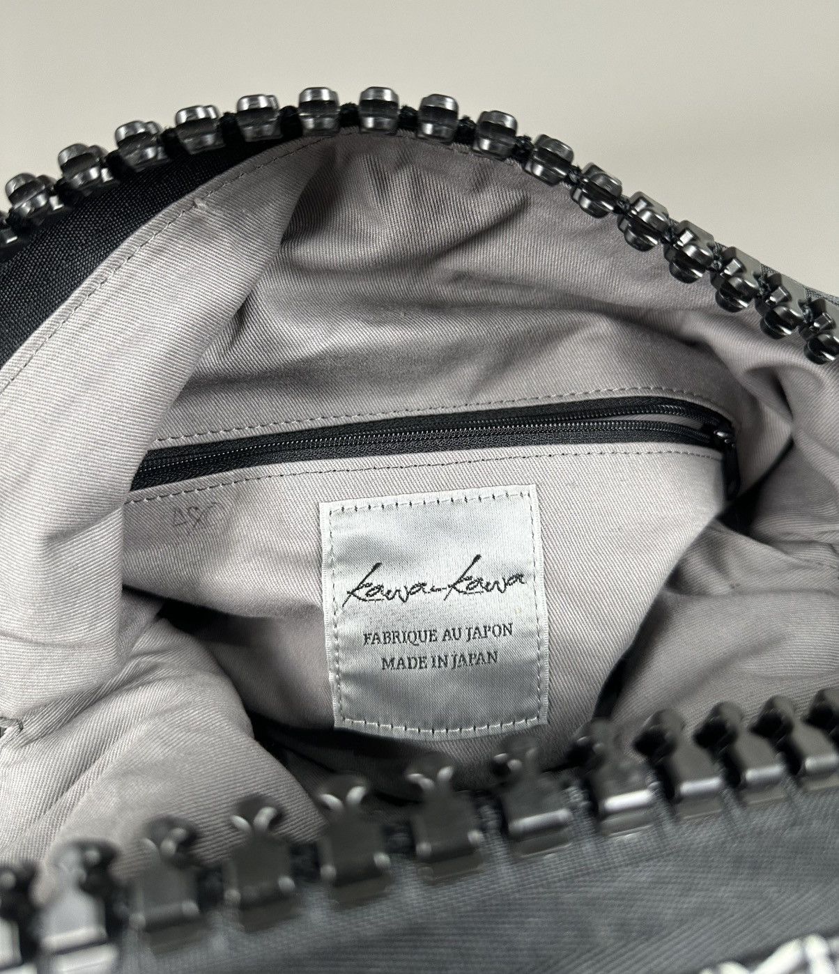 Yohji Yamamoto Kawa - Kawa Big Zipper Abstract Print Leather Hand Bag Size ONE SIZE - 10 Thumbnail