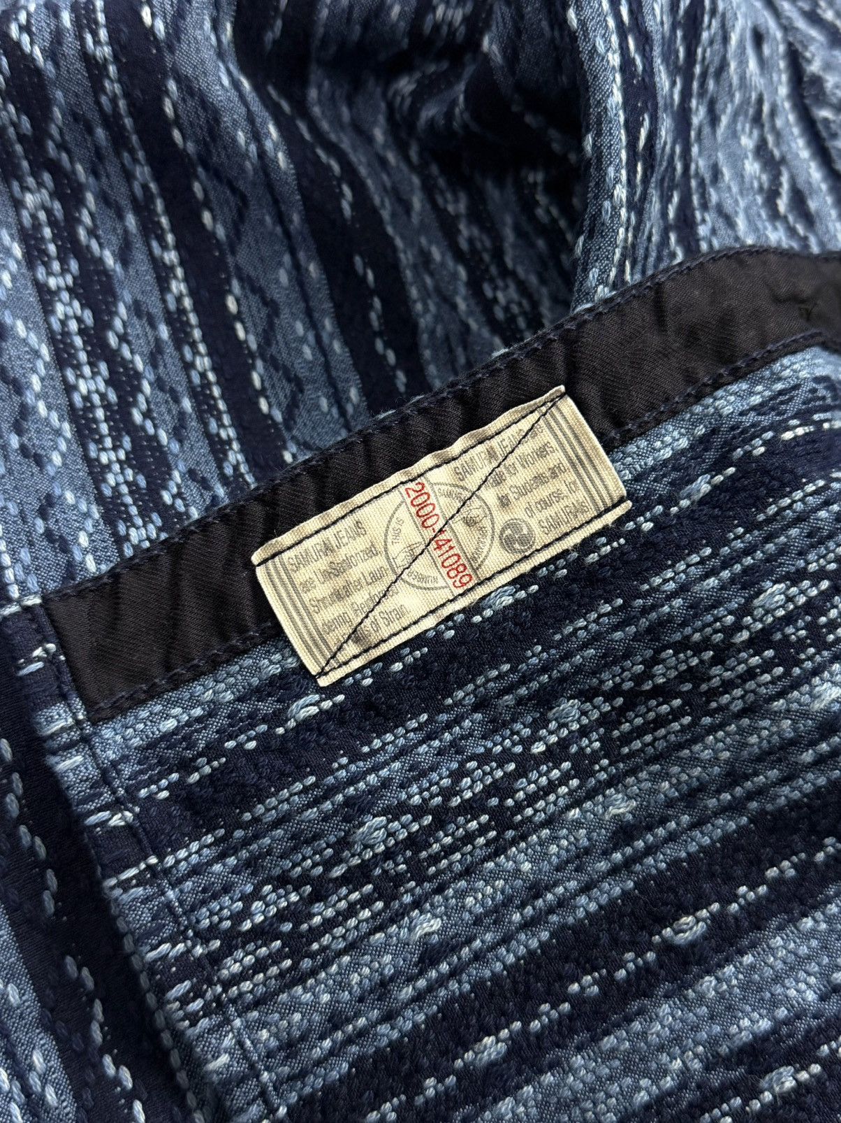 Samurai Jeans Samurai Jeans Japanese Indigo Sashiko Stripe Work Shirt rare Size US XXL / EU 58 / 5 - 20 Thumbnail