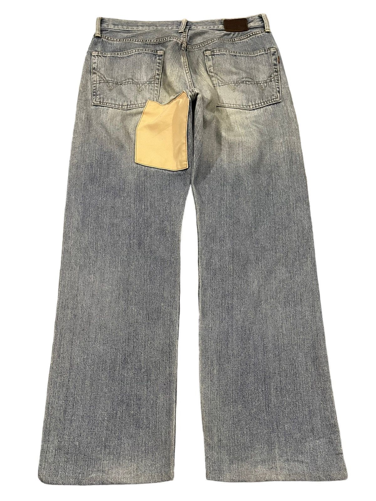 Edwin Vintage Edwin Blue Wash Distressed Patchwork Style Jeans Size US 34 / EU 50 - 2 Thumbnail