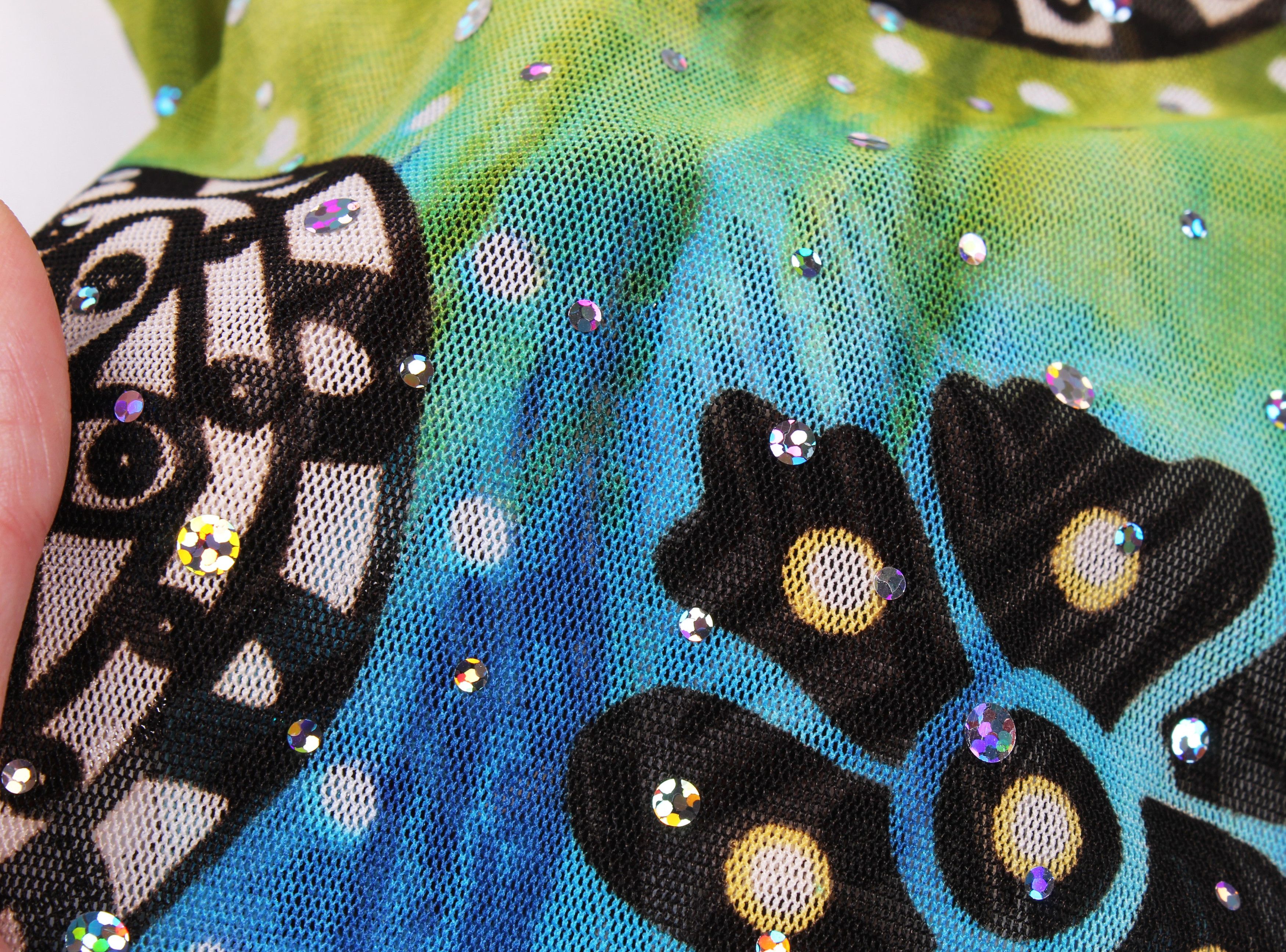 Vintage Vintage Y2K Mesh Sparkle Printed Top Size S / US 4 / IT 40 - 8 Thumbnail