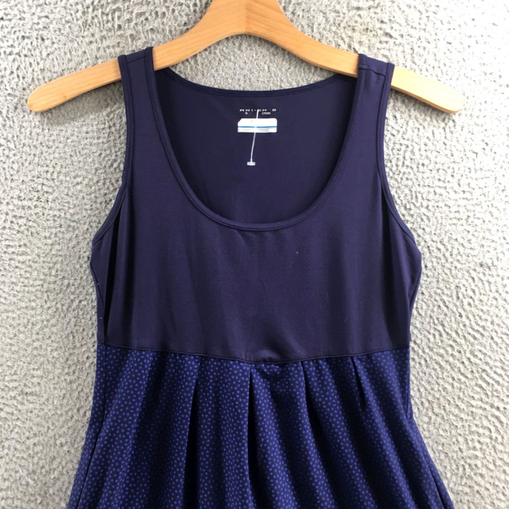 Vintage Columbia Dress Womens M Navy Omni-Shade Sleeveless Pocketed Polka Dot Skirt Dress Size 32" / US 10 / IT 46 - 2 Thumbnail