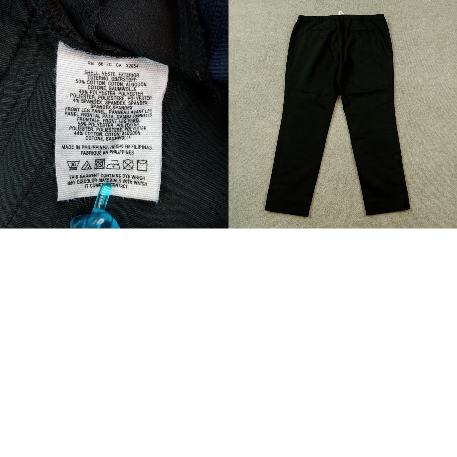 Vintage Cartonnier Women's Black Metallic Straight Leg Stretch Pants Size 12 Size 34" / US 12 / IT 48 - 8 Thumbnail