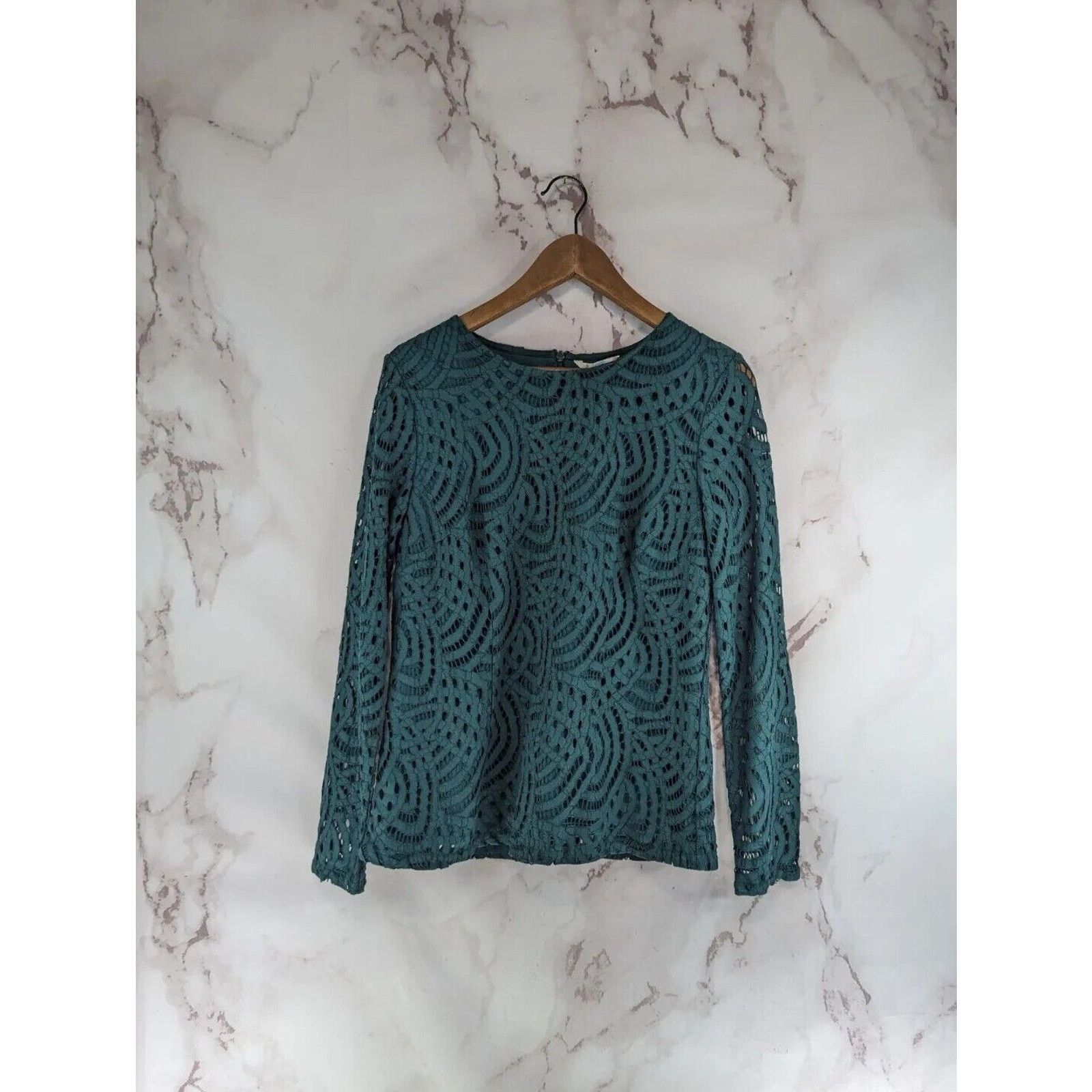 Boden Boden Shirt Women 6 Small Green Lace Zeta Ponte Blouse Size S / US 4 / IT 40 - 1 Thumbnail