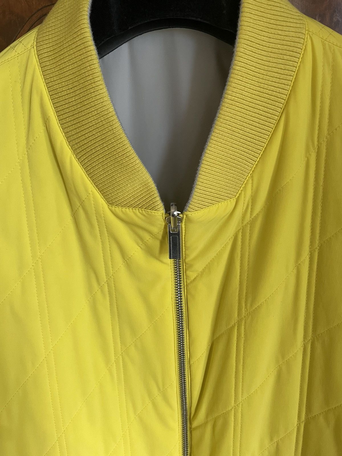 Hermes HERMES REVERSIBLE BOMBER GREY YELLOW POLYESTER PADDED QUILT Size US L / EU 52-54 / 3 - 7 Thumbnail