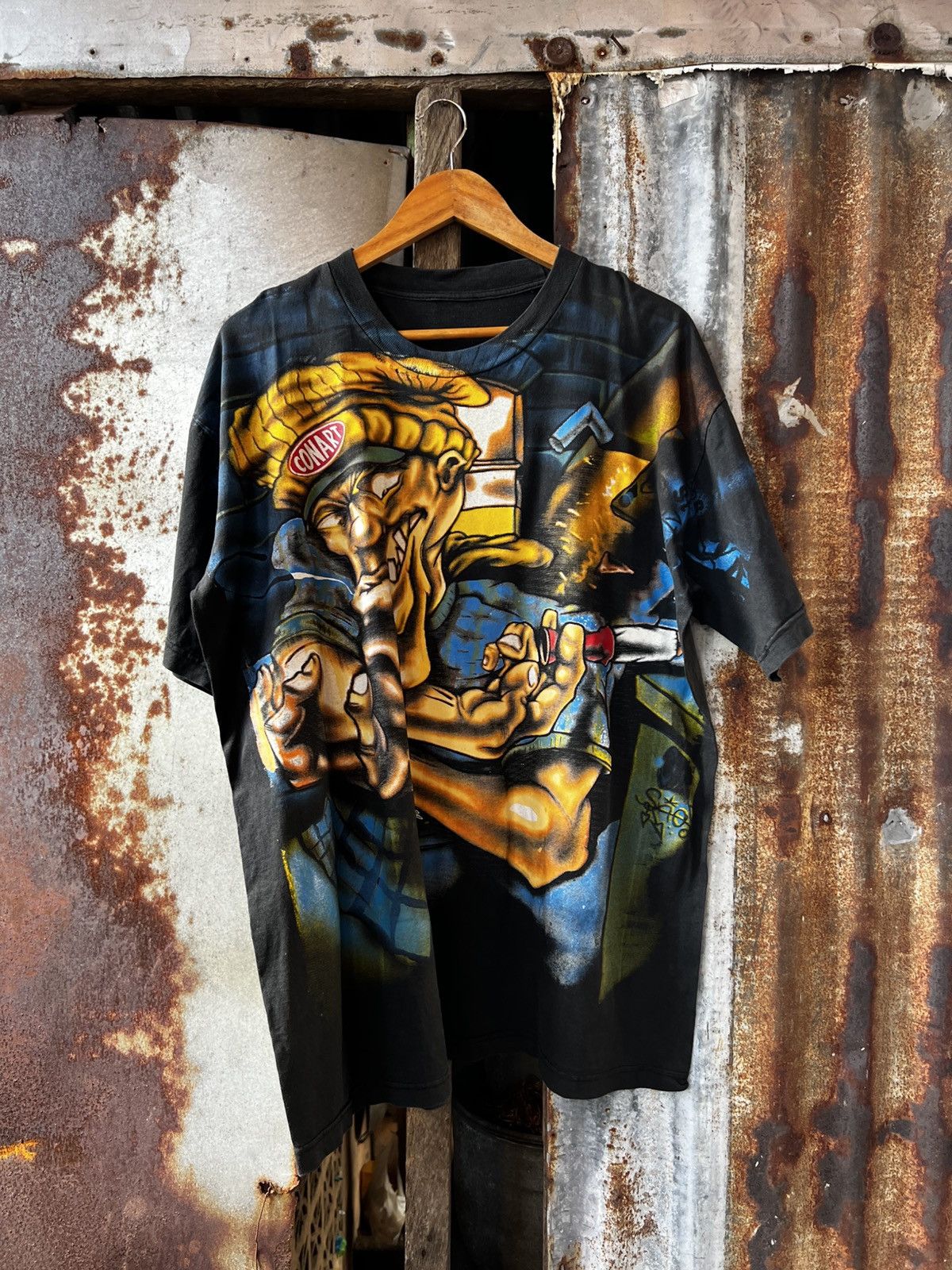 Vintage Vintage 90s CONART Kray One Graffitti AOP Bootleg Size US XL / EU 56 / 4 - 1 Thumbnail