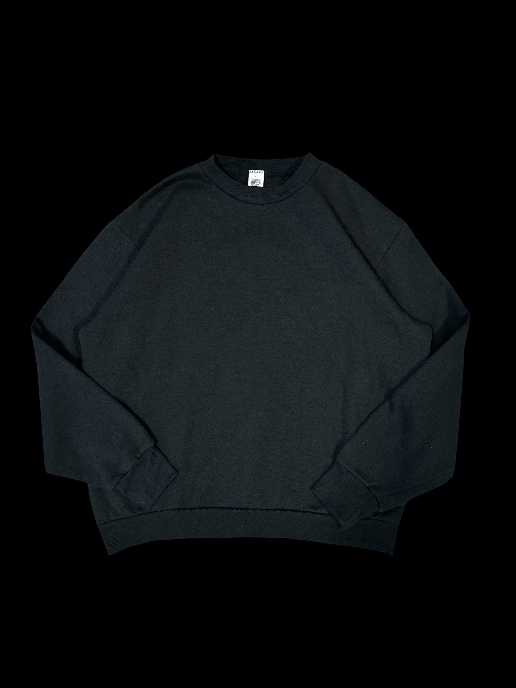 Vintage BLACK 90s solid sweat Size L Size ONE SIZE - 1 Thumbnail