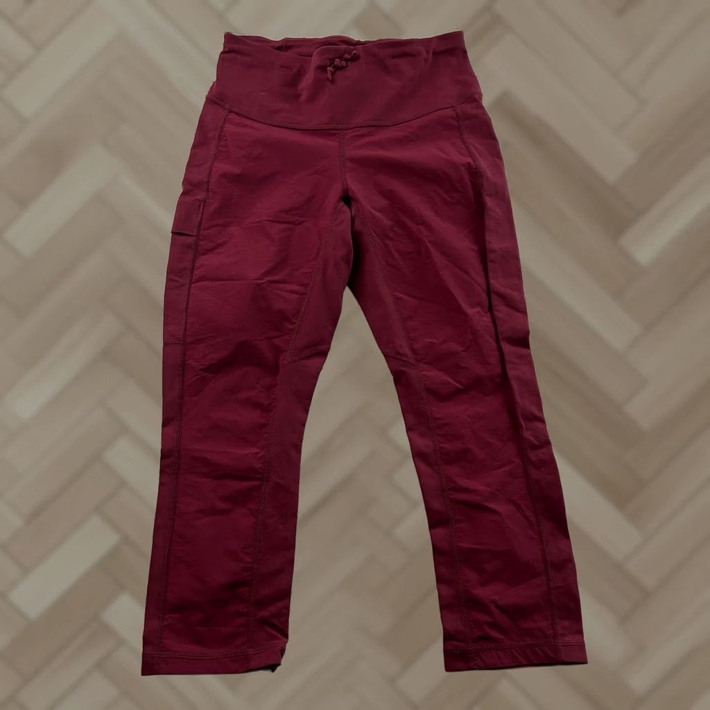 Vintage Kuhl Crop Athletic Yoga Leggings Women's Small Maroon Shirt? Size 28" / US 6 / IT 42 - 1 Thumbnail