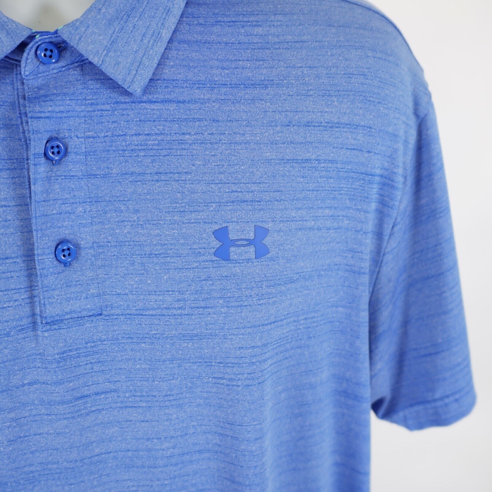 Under Armour Under Armour Loose Heatgear Large Heather Blue Polo Shirt Size US L / EU 52-54 / 3 - 2 Thumbnail