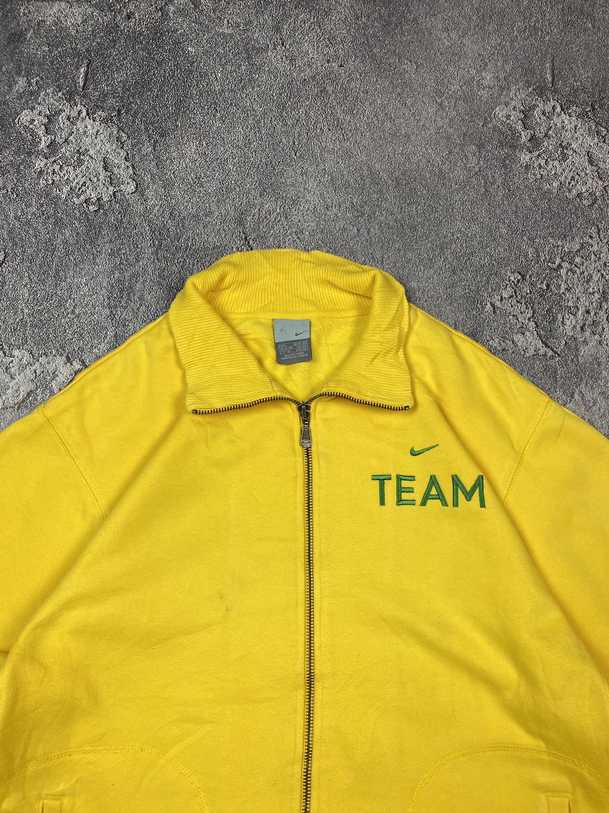 Nike Vintage 00s Nike Team Yellow Full Zip High Neck Y2K Size US L / EU 52-54 / 3 - 3 Thumbnail