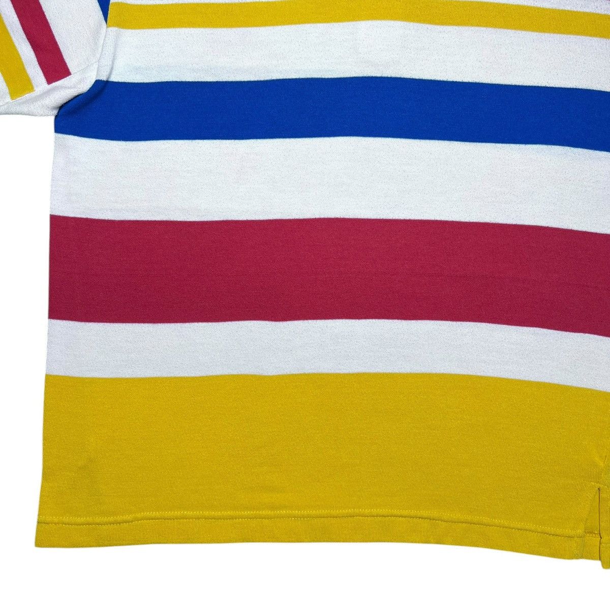 Adidas Vtg 1990s Adidas Striped Collar Polo Rugby Long Sleeve Shirt Size US L / EU 52-54 / 3 - 13 Thumbnail