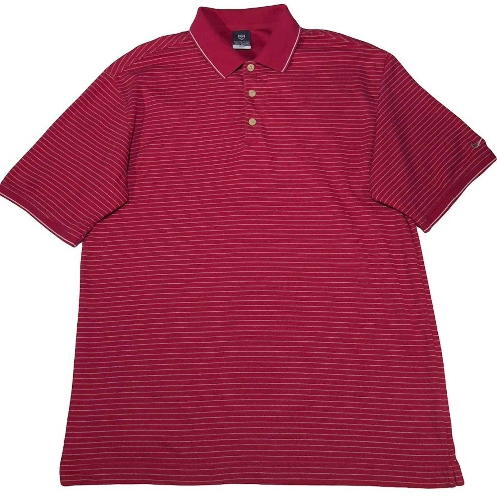 Nike Nike Golf Men's T-Shirt Size Large Red & White Striped Polo Size US L / EU 52-54 / 3 - 1 Thumbnail