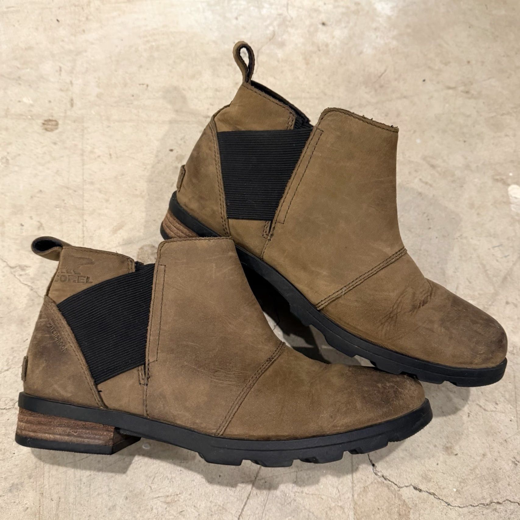 SOREL Sorel Boots Chelsea Ankle Bootie 7.5 Womens Brown Leather NL2671-245 Block Heel Size US 8 / IT 38 - 2 Thumbnail