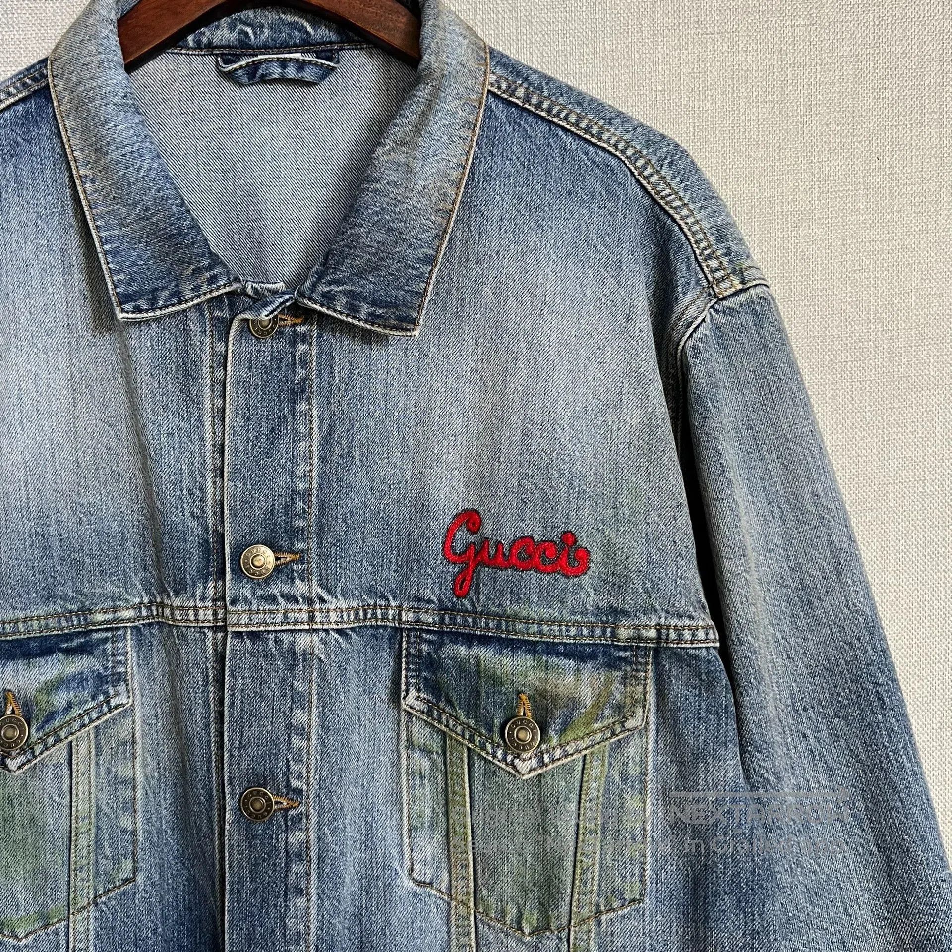 Gucci Gucci Cat Embroidery Washed Denim Jacket. Size US L / EU 52-54 / 3 - 3 Thumbnail