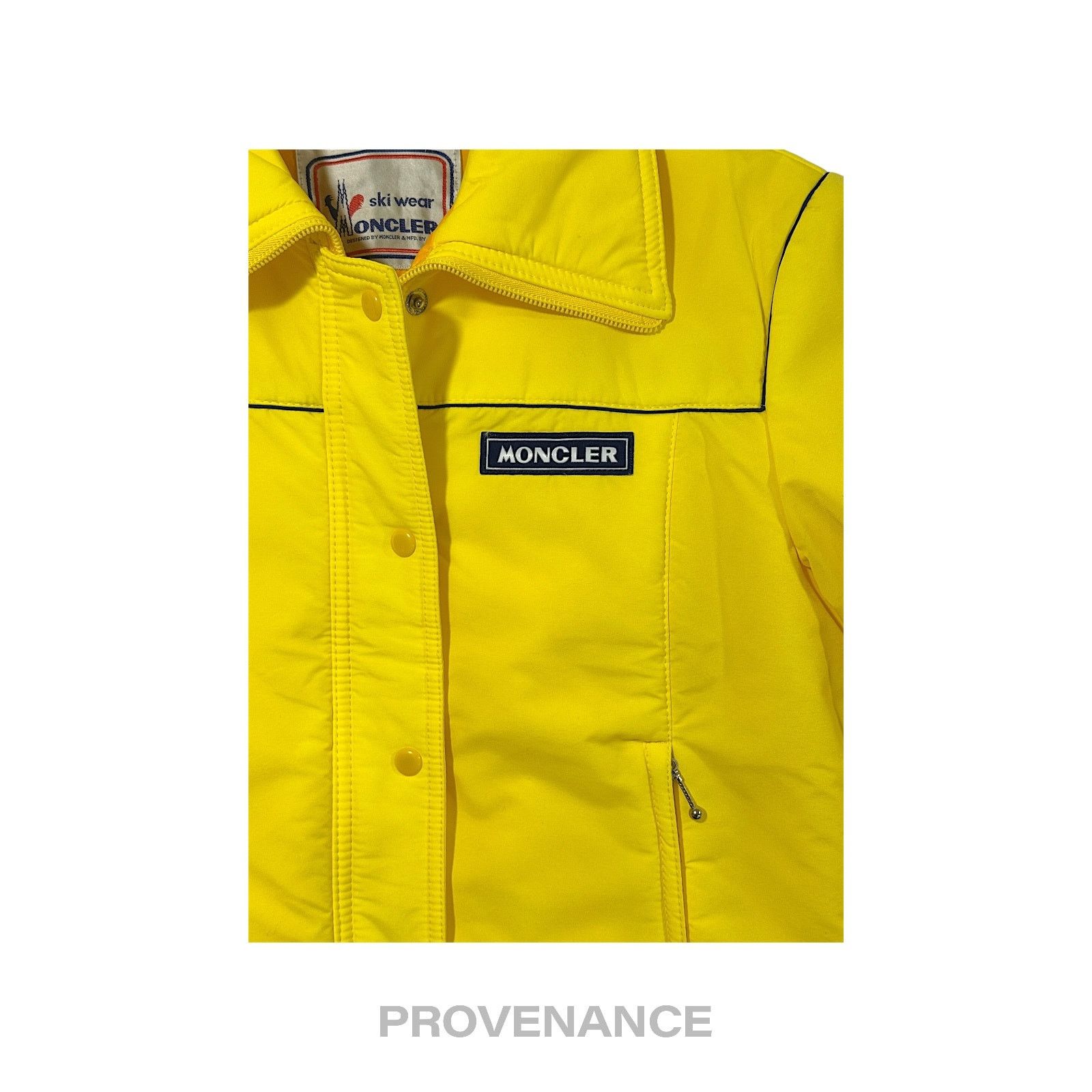 Moncler 🔴 Moncler Logo Light Ski Jacket Coat - Yellow L Hood Size US L / EU 52-54 / 3 - 8 Thumbnail