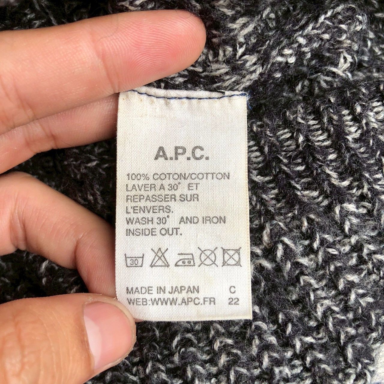 A.P.C. A.P.C. Cotton Knit Sweater Grey Oversized Size M / US 6-8 / IT 42-44 - 6 Thumbnail