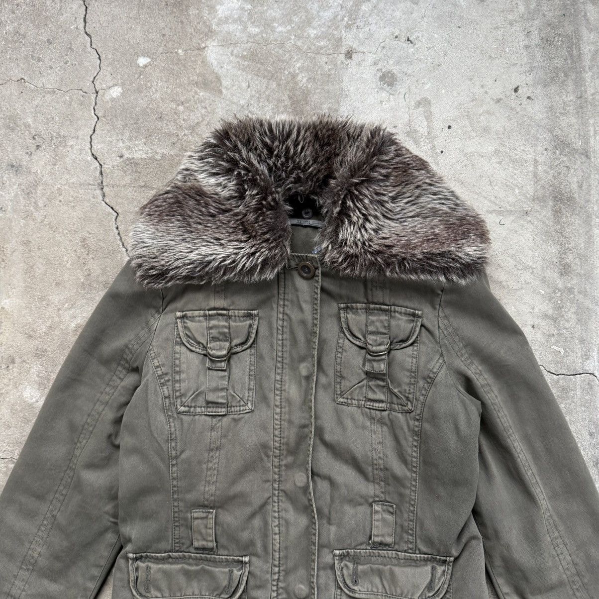 Le Grande Bleu (L.G.B.) Y2K Xanaka Khaki Olive Jacket With Faux Fur LGB Type Size S / US 4 / IT 40 - 3 Thumbnail