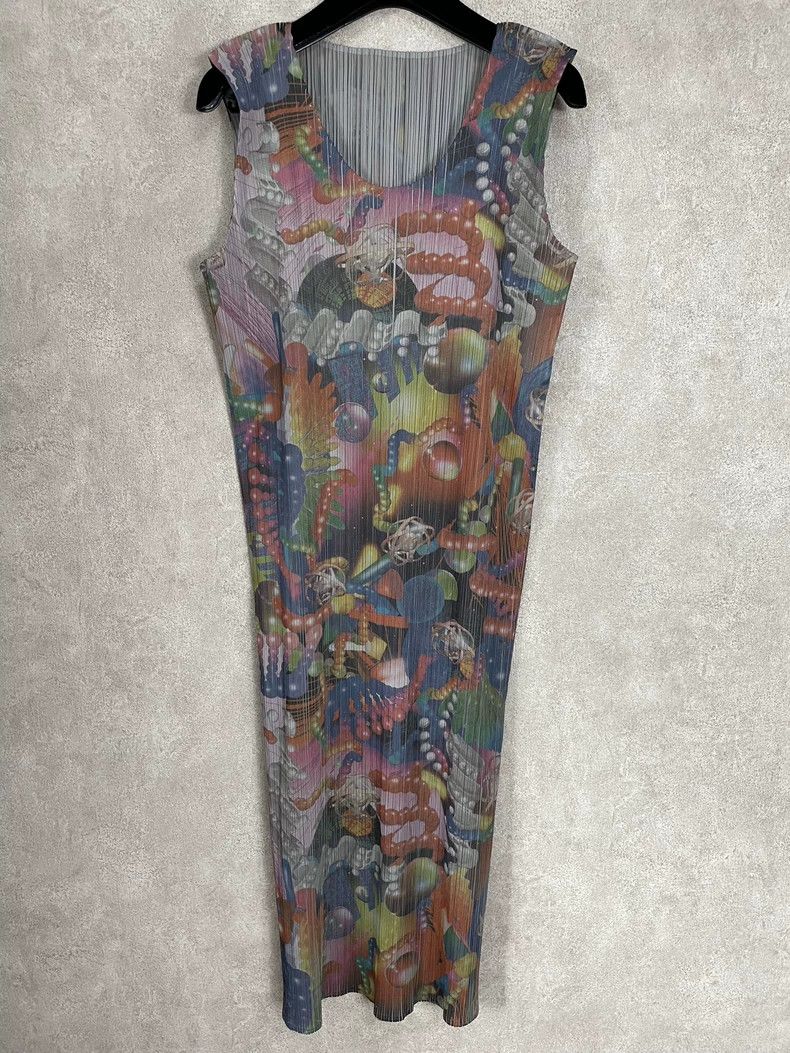 Issey Miyake Issey Miyake size:one size A grey pleated dress with a hor Size XS / US 0-2 / IT 36-38 - 1 Thumbnail