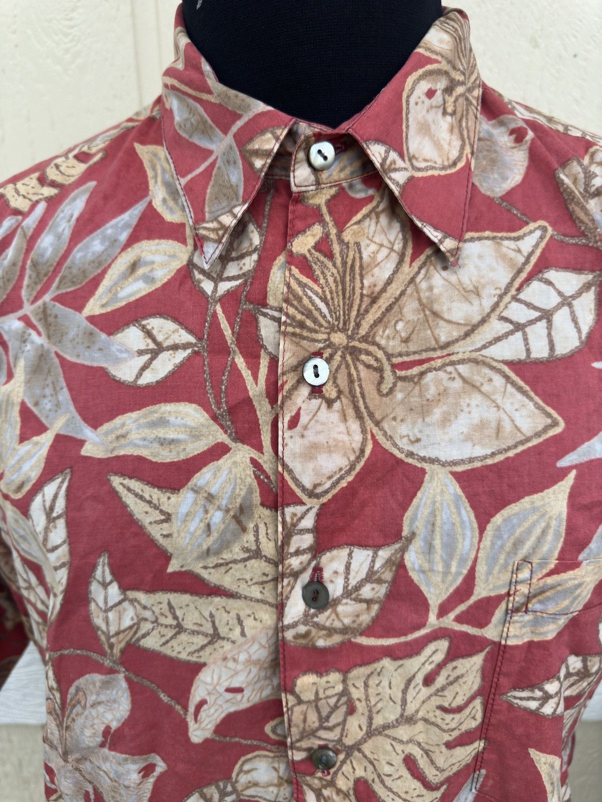 Tori Richard Tori Richard Hawaiian Print Full Button Red Men's Large Size US L / EU 52-54 / 3 - 3 Thumbnail