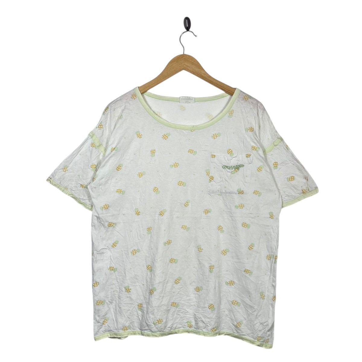 Courreges Courrèges Paris Pineapple Monogram Pocket T-Shirt White Size M / US 6-8 / IT 42-44 - 1 Thumbnail