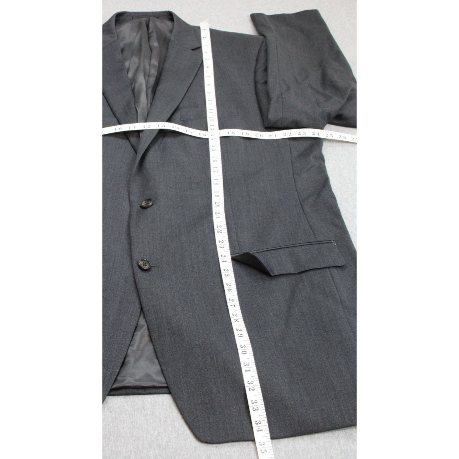 Lauren Ralph Lauren Lauren Ralph Lauren Blazer Mens Size 48L Gray Wool 2 Button Size 48L - 8 Thumbnail