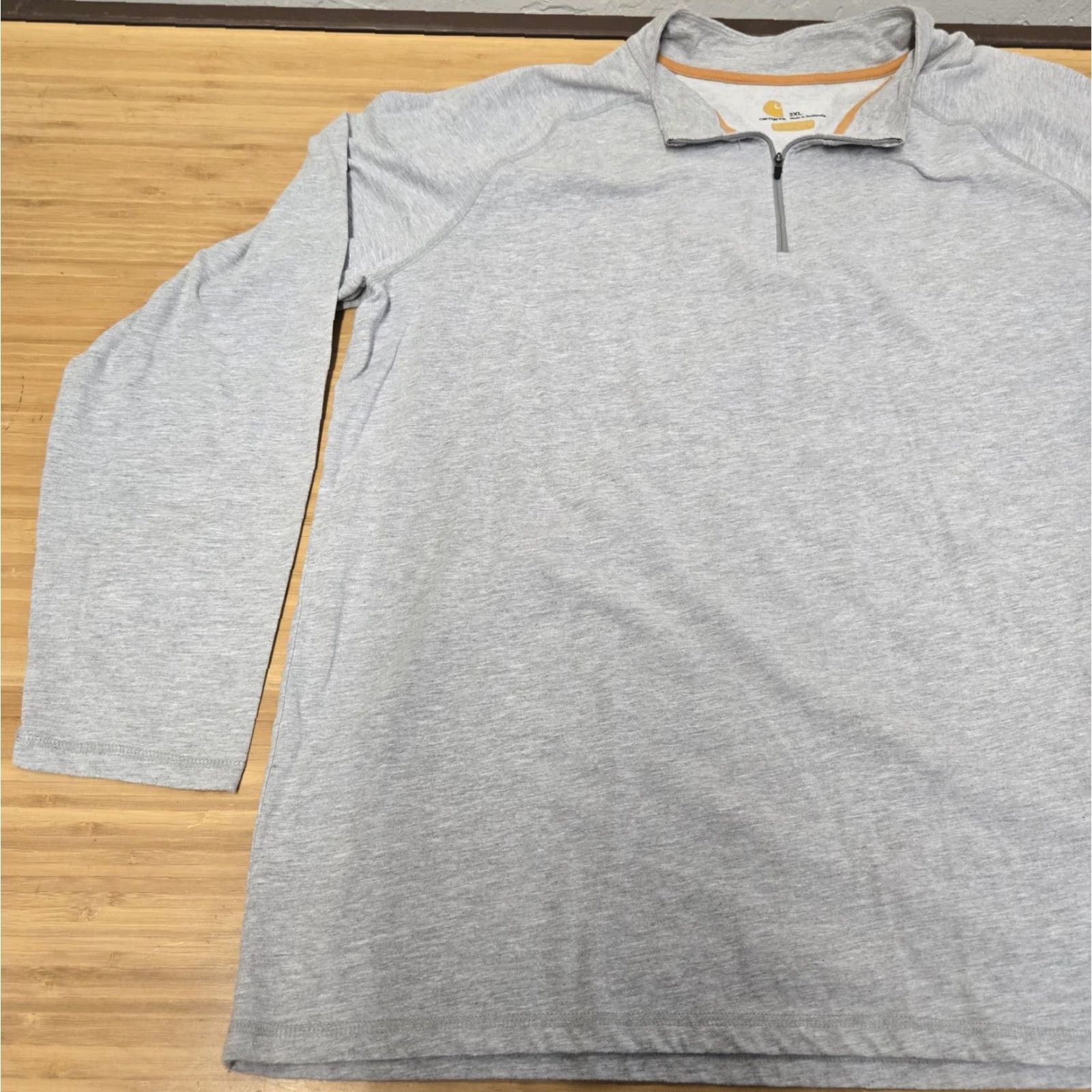 Carhartt Carhartt Pullover Mens 2XL Gray Quarter Zip Long Sleeve Relaxed Fit Workwear Size US XXL / EU 58 / 5 - 3 Thumbnail