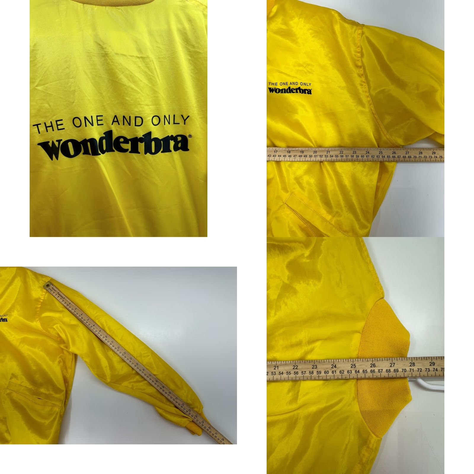 Endless VINTAGE Windless Bomber Jacket Womens Large Satin Yellow Logo Zip Up VTG jacket Size L / US 10 / IT 46 - 8 Thumbnail
