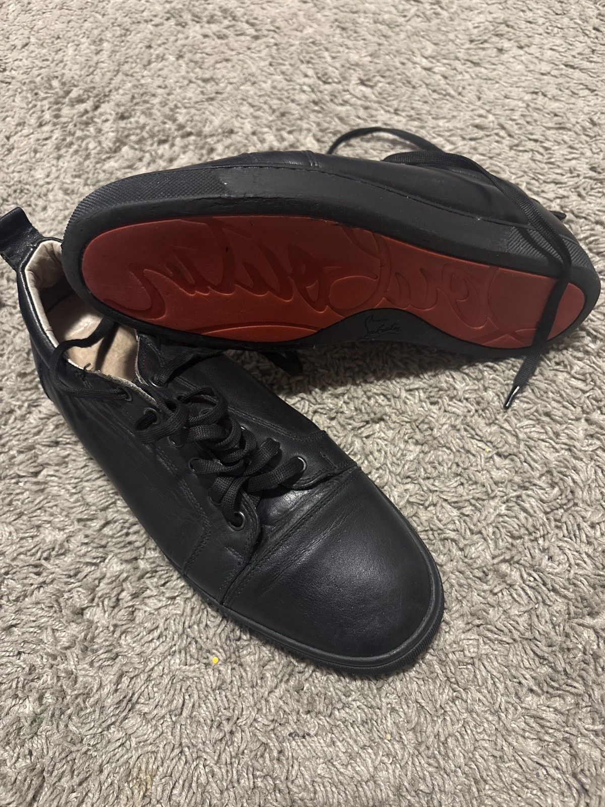 Christian Louboutin Christian Louboutin Louis Junior Flat Calf Black Sneakers Size US 8 / EU 41 - 1 Thumbnail