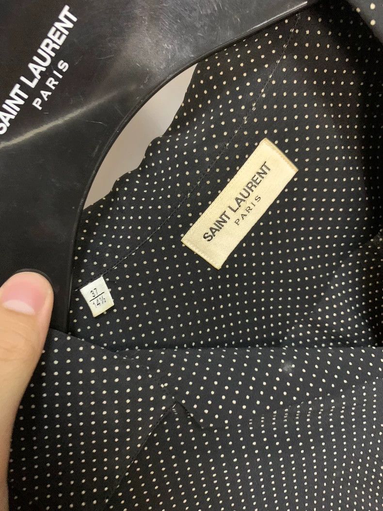 Saint Laurent Paris Saint Laurent Paris size 37 2014SS Cuban collar silk polka Size XS / US 0-2 / IT 36-38 - 2 Thumbnail
