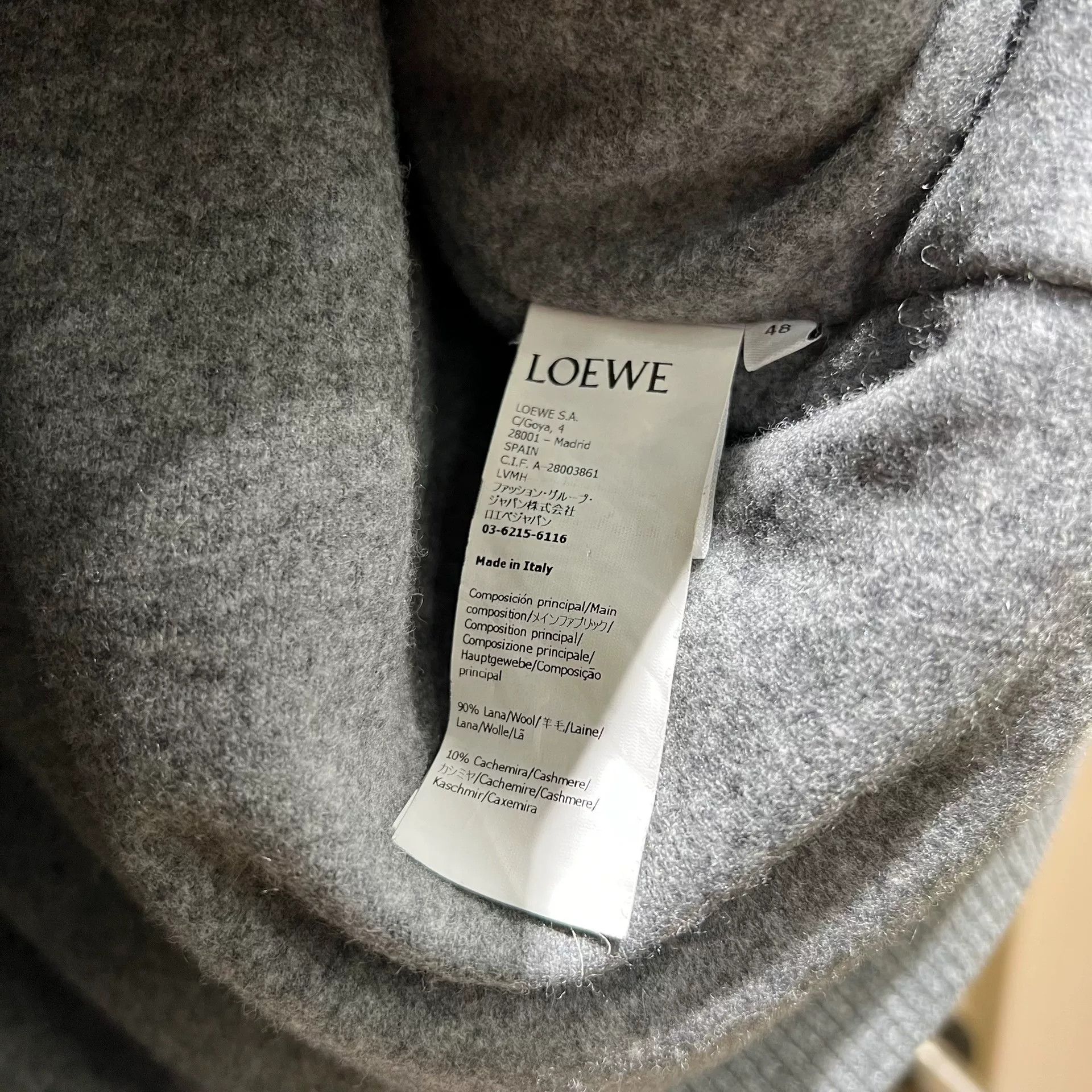 Loewe gray wool blend hooded jacket Size US L / EU 52-54 / 3 - 3 Thumbnail