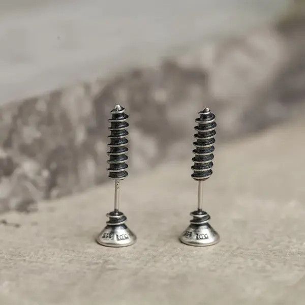 Jewelry Screw Stud Earrings 925 Sterling Charm Earring Halloween Size ONE SIZE - 6 Thumbnail