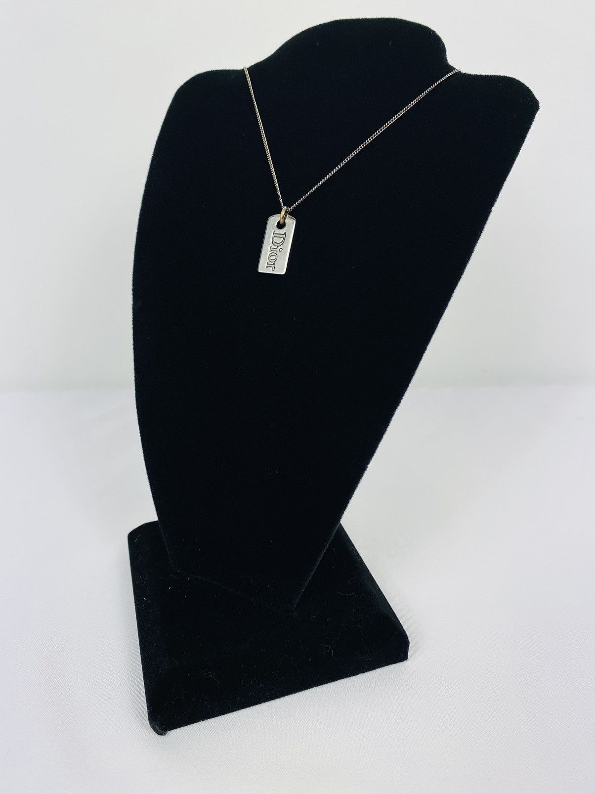 image of Dior Dog Tag Necklace in Silver, Women's