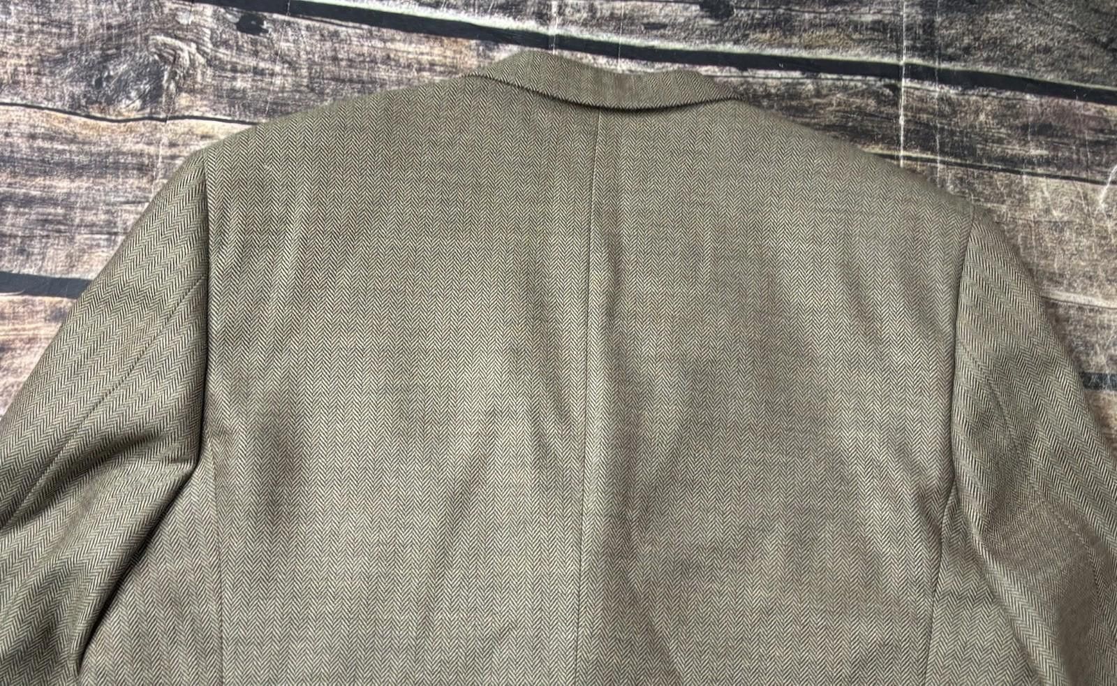 Canali Canali for Bloomingdales Blazer Jacket Mens 48 Wool Fishbone Size 48R - 7 Thumbnail