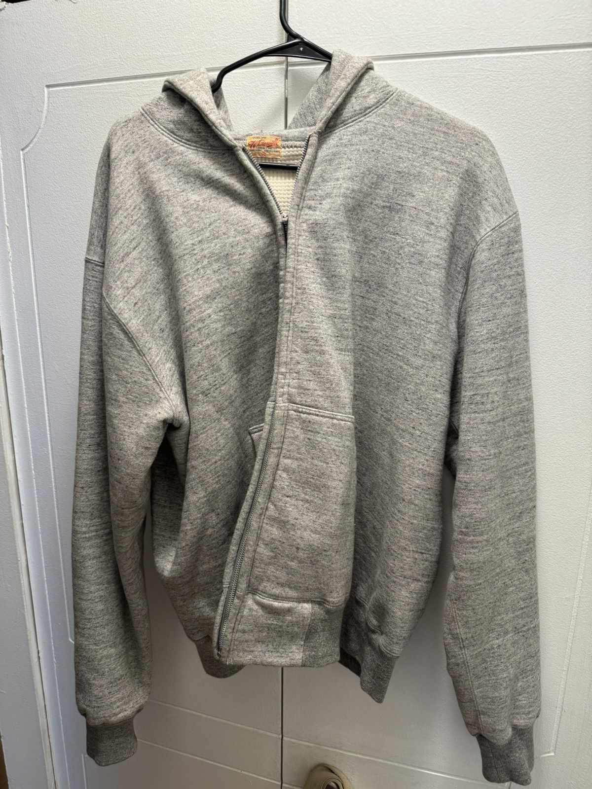 image of Whitesville Super Heavy Weight Thermal Lined Zip Up Hoodie in Ash Heather, Men's (Size XL)