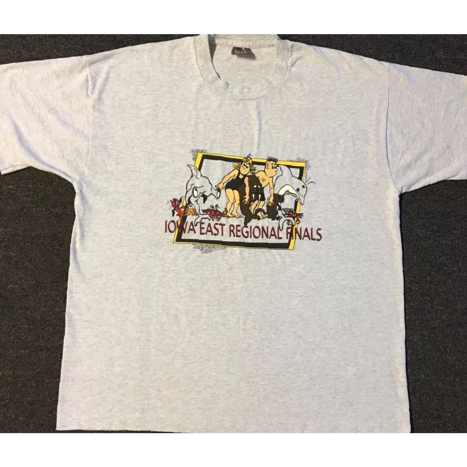 Vintage VINTAGE 90s Iowa Swim Finals Faded Shirt XL Gray Short Sleeve Men Single Stitch Tee Beach Grunge 80s 90s Retro Sports USA Humor Size US XL / EU 56 / 4 - 2 Thumbnail