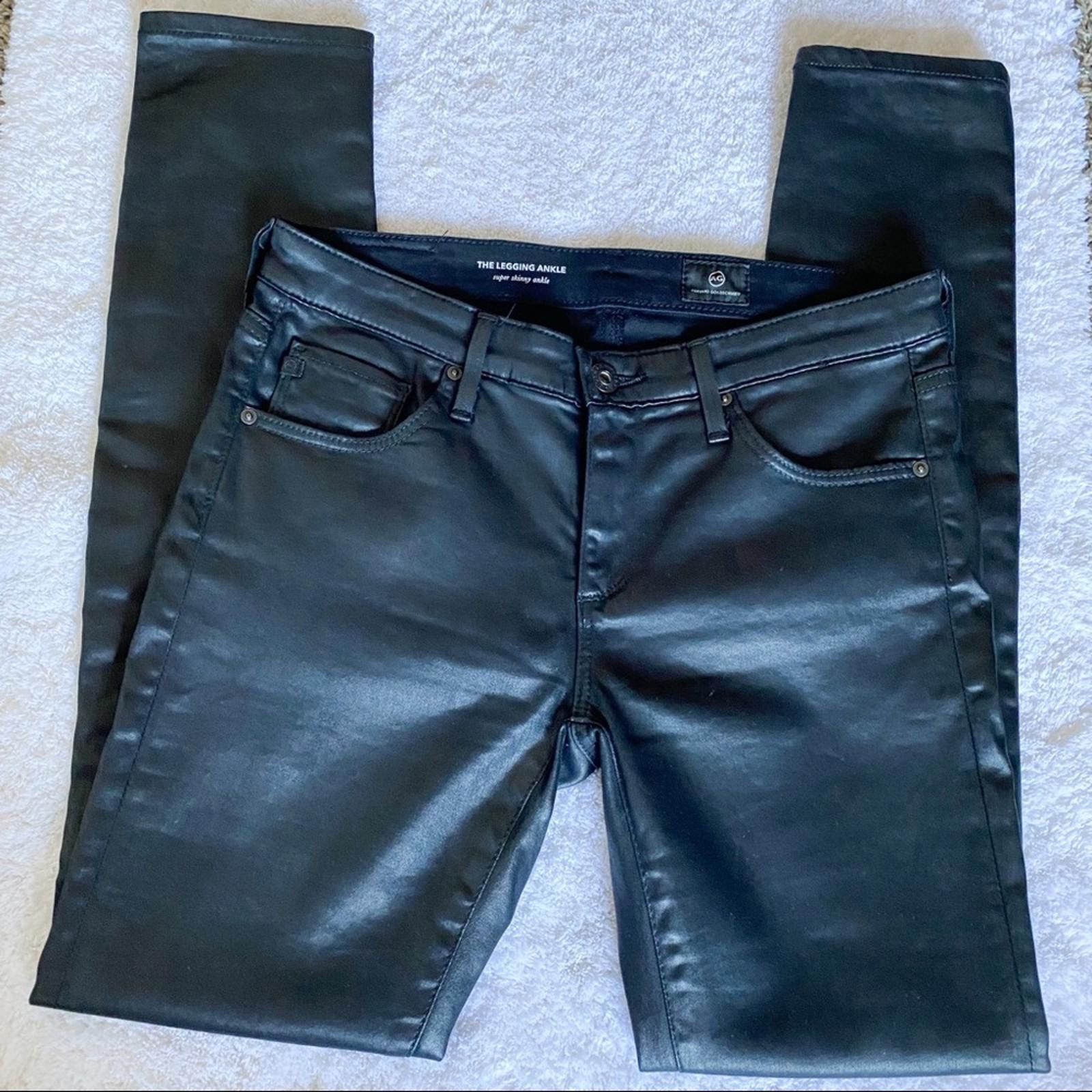 AG Adriano Goldschmied Adriano Goldschmied ‘The Legging’ Ankle Black Coated Jeans Size 26" / US 2 / IT 38 - 1 Thumbnail
