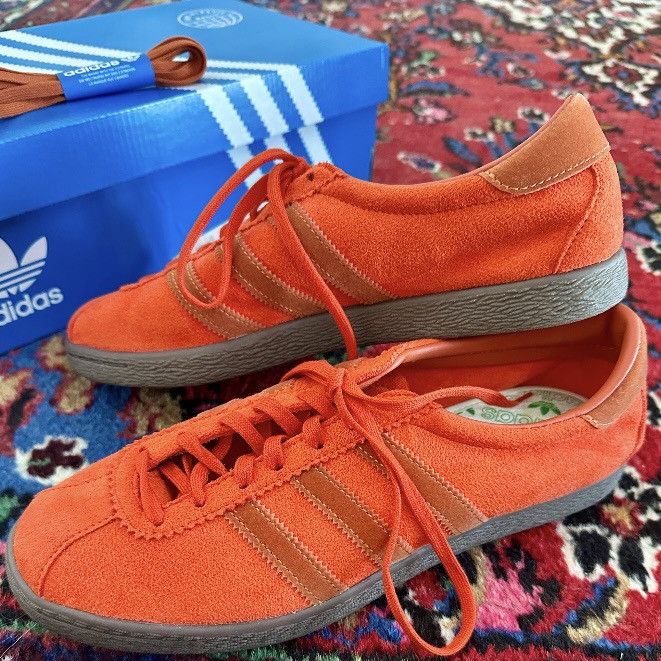 NEW ADIDAS TOBACCO GRUEN COLLEGIATE ORANGE SUEDE SNEAKERS 8