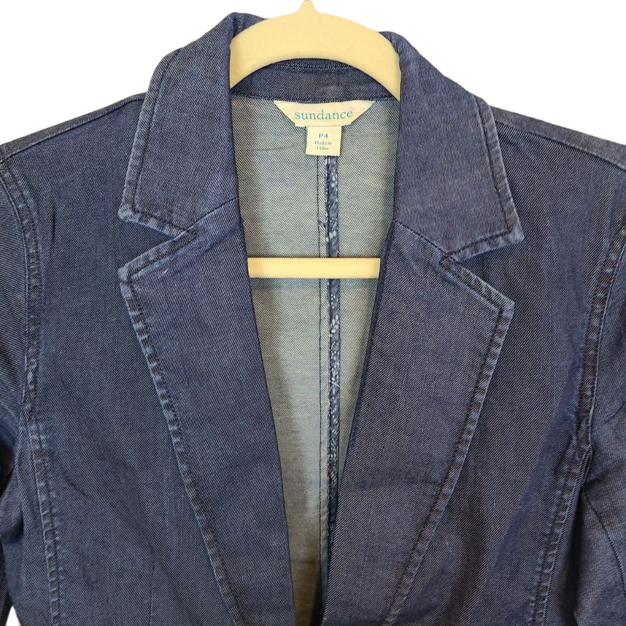 Sundry Sundance Womens Tania Denim Blazer Size 4P Boho Coastal Size S / US 4 / IT 40 - 3 Thumbnail