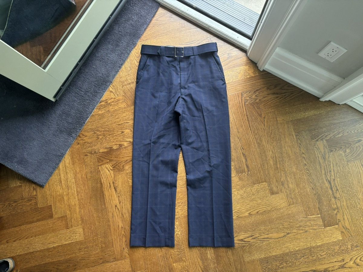 Vintage 1970s Vintage Plaid Trousers 60s Wool Pants Matching Belt Size US 32 / EU 48 - 12 Thumbnail