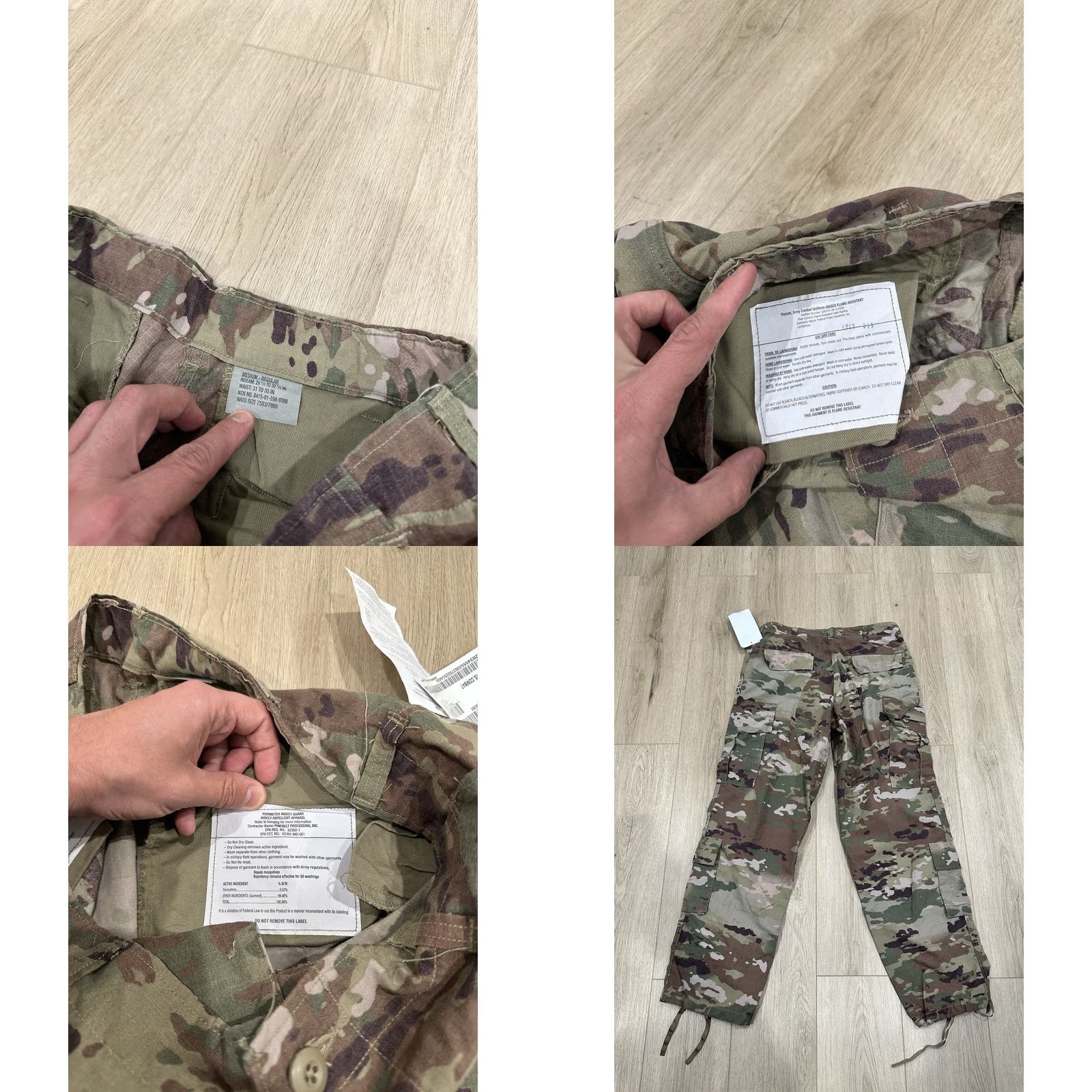 Vintage US Army Combat Trouser Multicam Flame Resistant Insect Guard Medium Regular Mens Pants Size US 31 - 8 Thumbnail
