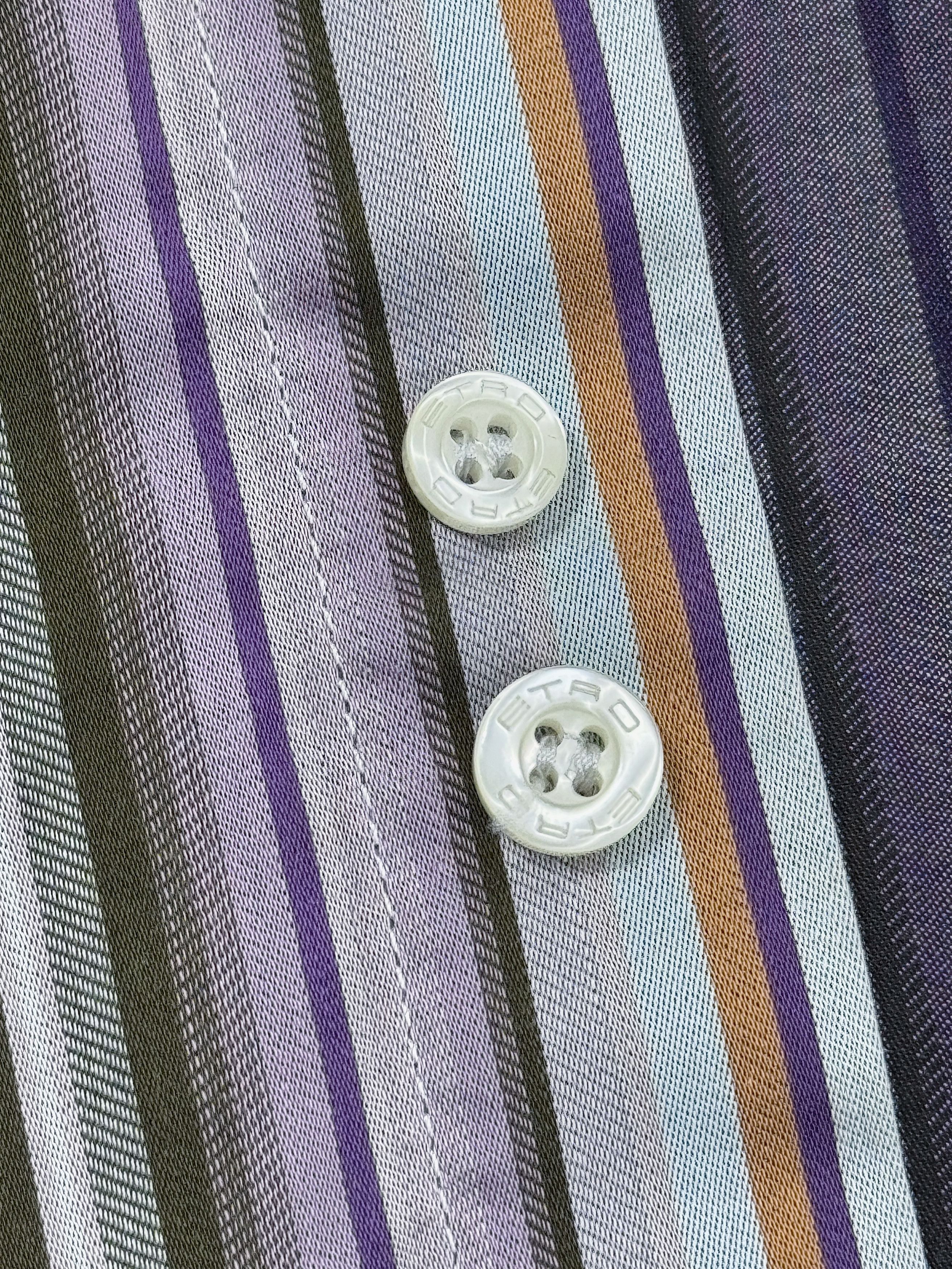 Etro Etro Shirt Multicolor Sriped Pattern Classic Size US L / EU 52-54 / 3 - 9 Thumbnail